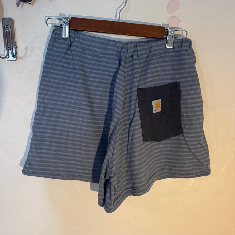 Custom Carhartt blue sweat shorts